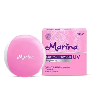 Marina Compact Powder UV Brighten Up dengan Perlindungan UV A & UV B dan Vitamin E 4 Varian
