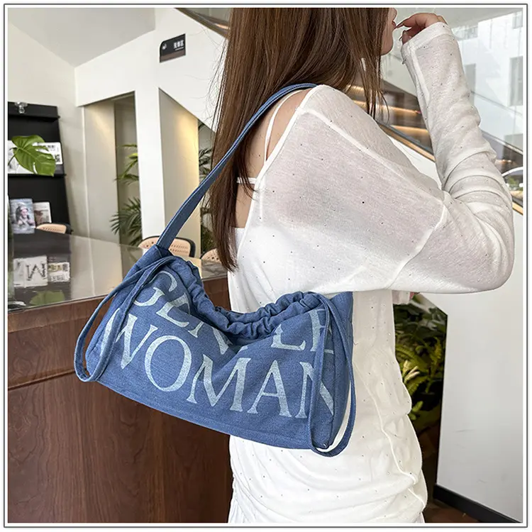 GENTLEWOMAN Cowboy bag, shoulder bag, large capacity tote bag, casual shopping bag, popular women's shoulder bag, 2024 new arrival, soft Women