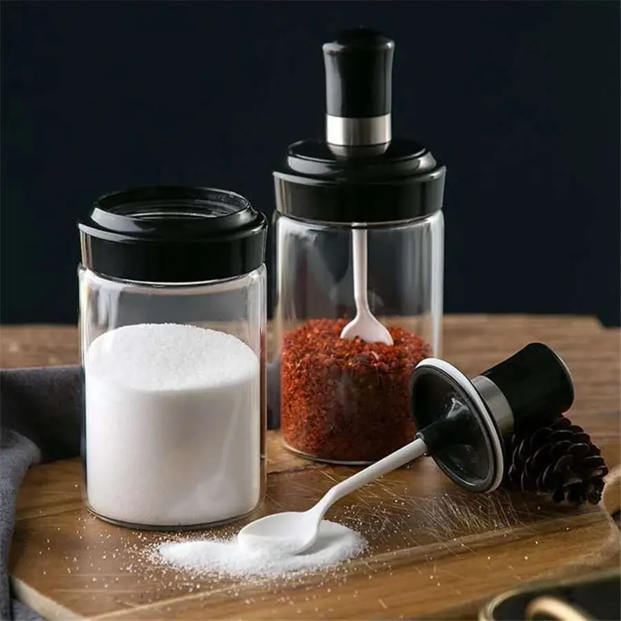DAPAT 5 BOTOL BUMBU KACA 250 ML BOTOL BUMBU KACA + SENDOK / WADAH BUMBU KACA Kitchenware