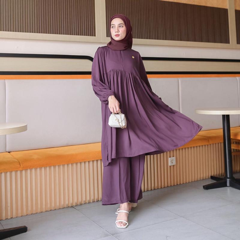 PROUDYHIJAB - Noora Setcel Setelan Celana Wanita Atasan Bawahan Busui Friendly 6