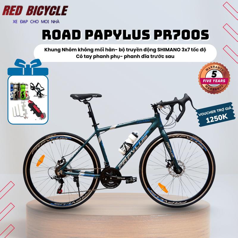  Xe Đạp Road Đua PAPYLUS PR700s Khung Nhôm| Xe Đạp Road Bike Tay Cong Đề Shimano có Phanh Phụ Sports 