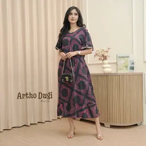 Baju Daster Kekinian Terbaru Rayon Premium Busui Resleting Depan LD 110cm Gaun Tidur Wanita Katun Motif