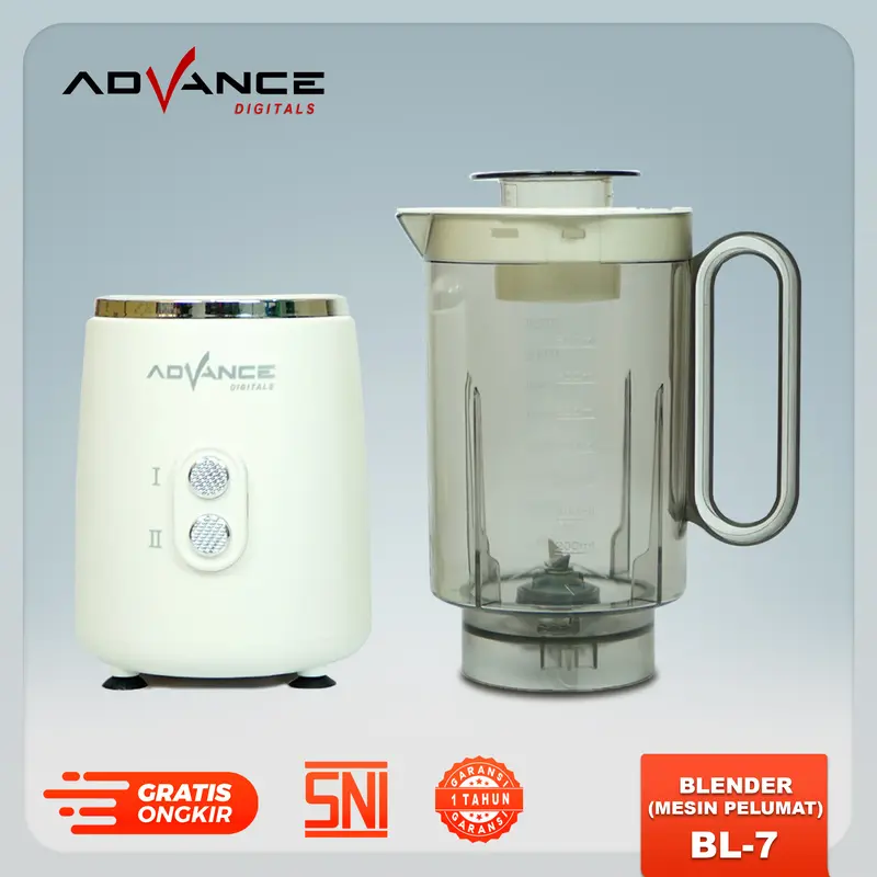 【NEW】Advance BL-7 Blender Listrik 800ml 2 Kecepatan Daya 300 Watt Jus Minuman Mata Pisau 6 Sisi Stainless Garansi Resmi 1 Tahun 1