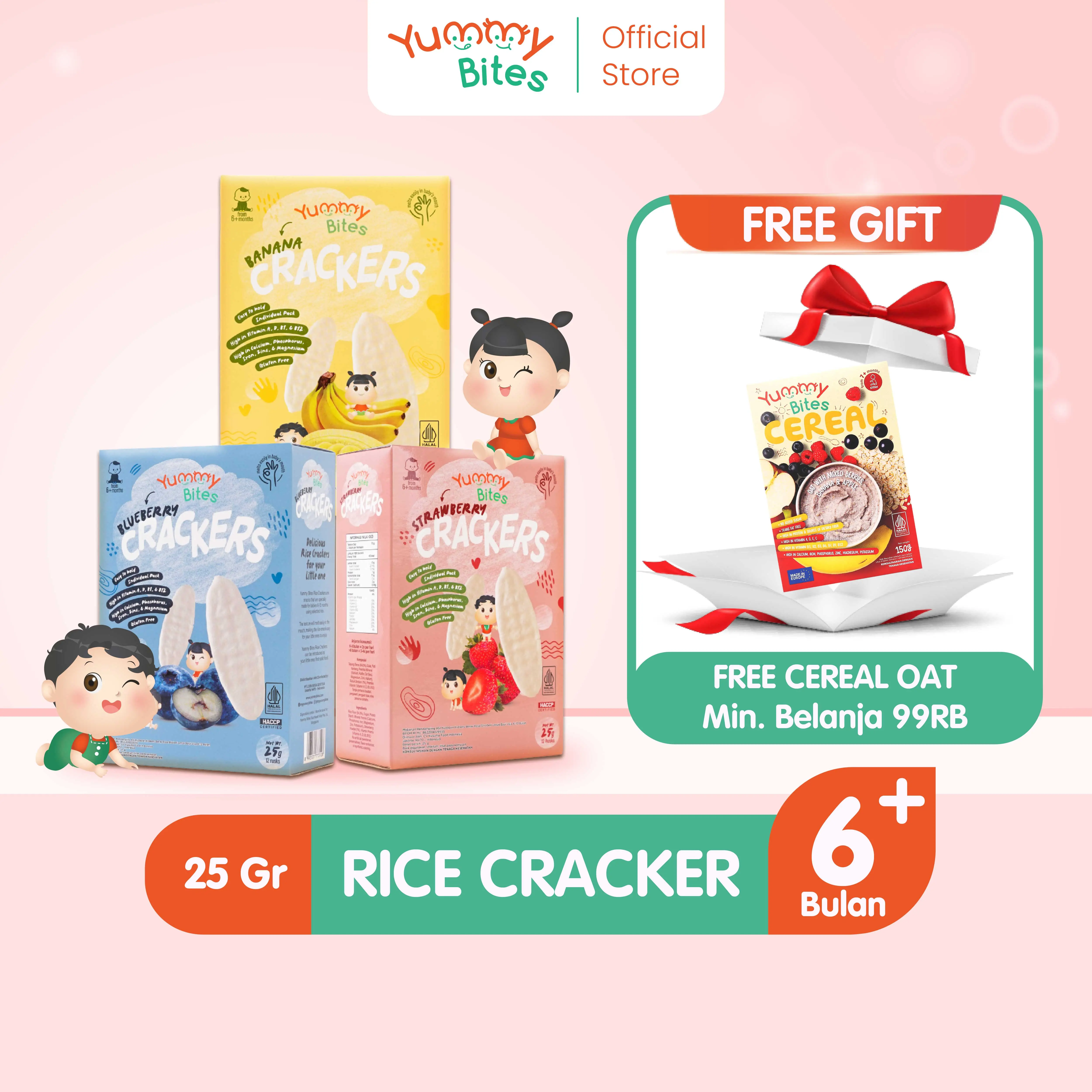 Yummy Bites Rice Crackers 25 GR Snack Baby/ Cemilan bayi