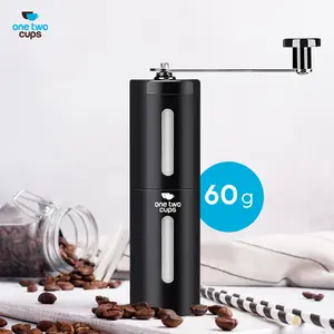 ONE TWO CUPS ALAT PENGGILING KOPI MANUAL COFFEE GRINDER ADJUSTABLE 60GR RH200 BLACK
