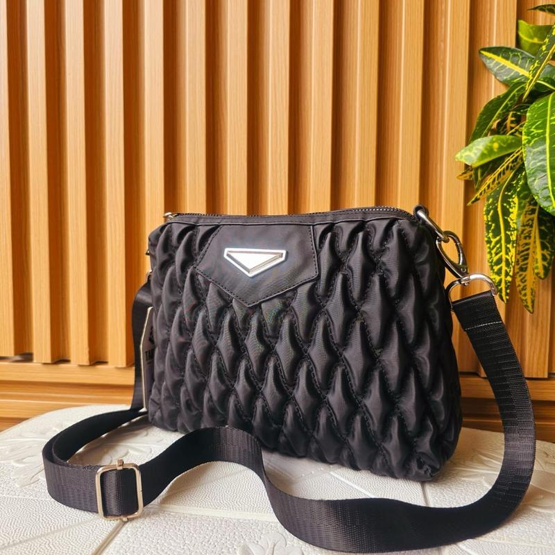 TABUSY tas wanita selempang terbaru tas slingbag terbaru 2 resleting Selempang Kanvas berkualitas 4