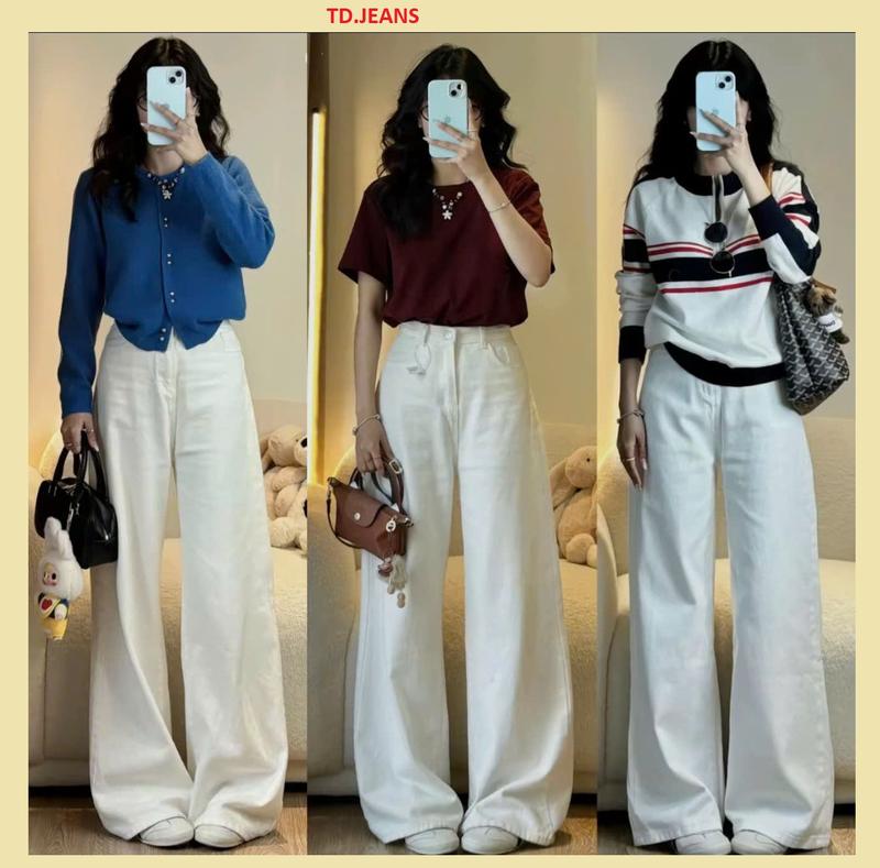  "Td.Jeans deal mở bán" Quần jean ống suông nữ 1m45-1m55 quần 92-93cm 1m57-1m65 quần 98-100cm jeans cạp cao phong cách style 