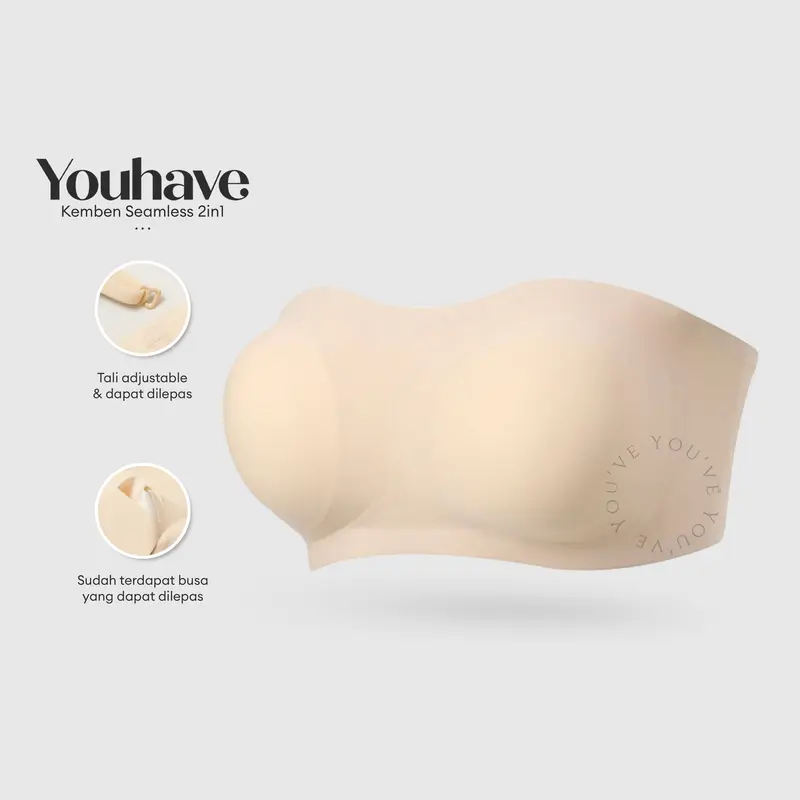 You've ( YouHave ) BH Seamless Kemben Sport Bra Seamless Sport Bra Wanita Tanpa Kait Busa Tipis 100130 0