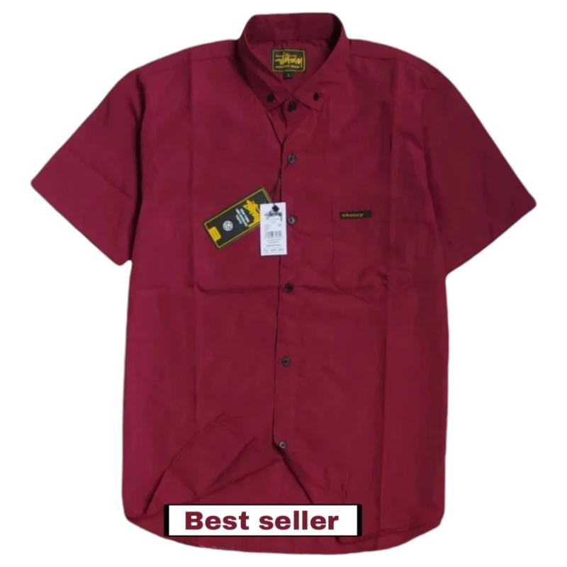 PAKET 5 PCS KEMEJA PRIA POLOS LENGAN PENDEK SLIMFIT KATUN PREMIUM 4