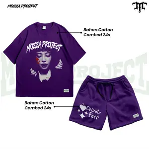 Mozzaproject Blundling One Set Oversized dan Celana Pendek Bahan Cotton Combed 24s Delicate Face