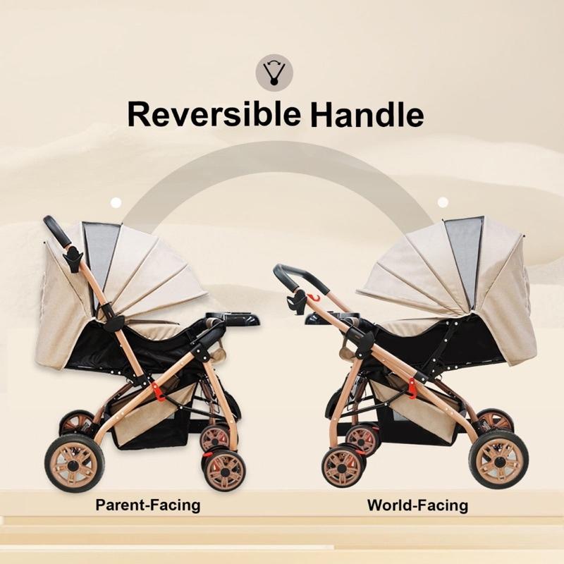 Product Introduction of 【COD】【Garansi 5 tahun】Bliss Baby Baby Stroller For Baby Foldable baby stroller Baby stroller with cushion Handle Table can rotate 24