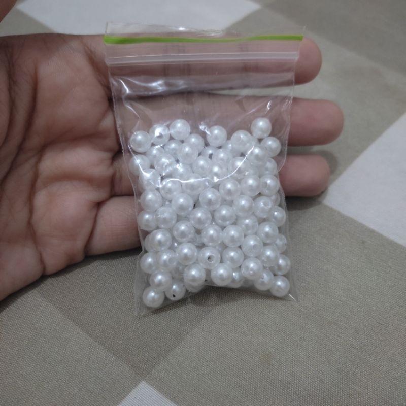 BEADS MANIK MUTIARA RINGAN PUTIH BW 4mm 6mm 8mm 2