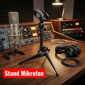 Cahaya Bundaran - TaffSTUDIO Stand Mikrofon Desktop Microphone Holder Adjustable Height - BM-03
