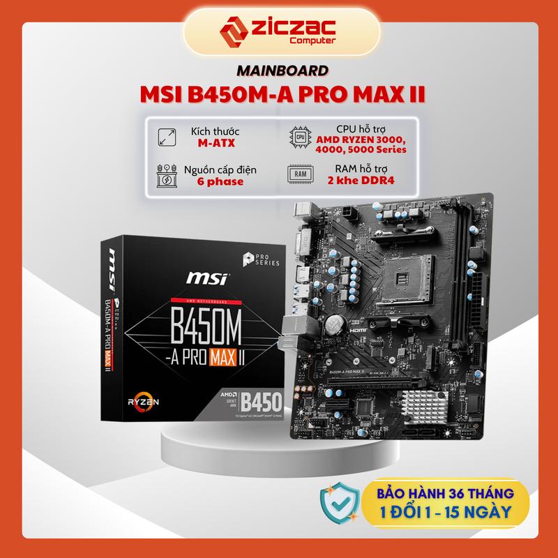Mainboard MSI B450M-A Pro Max II DDR4 (B450 AMD AM4 - Ryzen 5000 Ready)