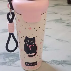 Tumbler 600ml Stainless SUS316 & Gelas Plastik Motif Lucu Aesthetic Tahan Panas Dingin Dengan Sedotan Cocok untuk Gym & Aktivitas Harian