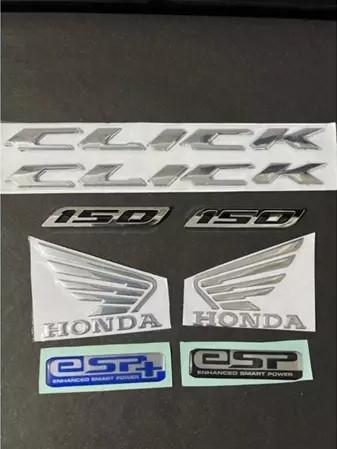 Logo Paket Emblem Click Clik Chrome Silver Bahan ABS Tebal Bagus Satu Set Bisa satuan 2