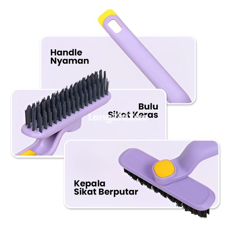 Multifunctional Rotating Gap Brush, Hard Bristle Brush For Bathroom Dead Corners, Two-in-one floor And Floor Gap Brush, Washbasin Cleaning Brush absorben air peralatan makan toilet  cleaner melamine sponge pelicin setrika laundry pewangi setrikaan laundry 5