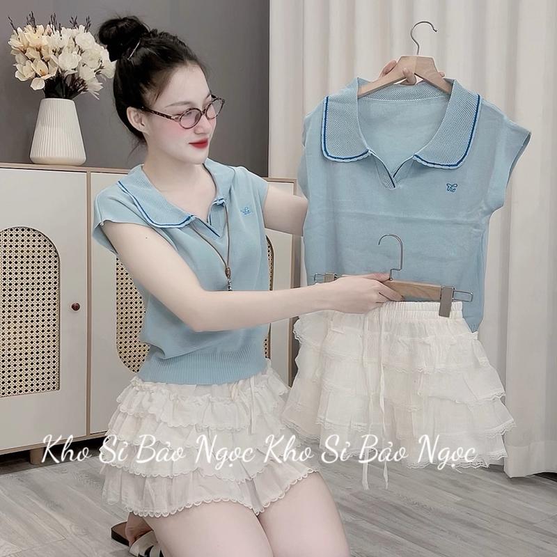 [A089 HÀNG QCCC] Áo Len Tay Hến Cổ Bẻ Thêu Kho Sỉ Nguyễn Bảo Ngọc