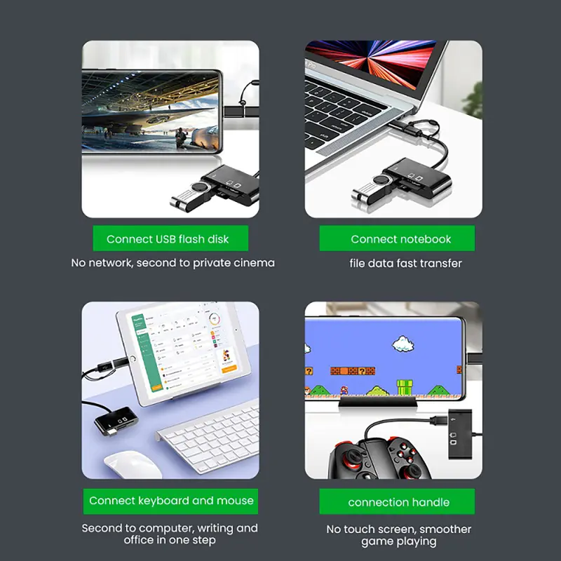 SPOIL Card Reader 3 in 1 OTG Type-C Micro SD/TF Flash Drive Card Reader Data Reader Cable Card Reader AdaptoActual Card Reader 3 in 1 OTG Type-C Micro SD/TF Flash Drive Card Reader Data Reader Cable Card Reader Adapto Computer Device 6