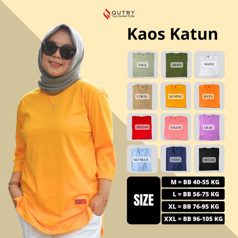 QUTBY - Kaos Polos Wanita Jumbo Katun Combed Premium 24s 5
