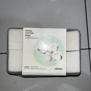 MINISO Facial Cotton Pad 1000pcs Kapas Tipis Pembersih Makeup Make Up Bantalan Kapas Kotak Kapas Pembersih Wajah Kapas Kecantikan