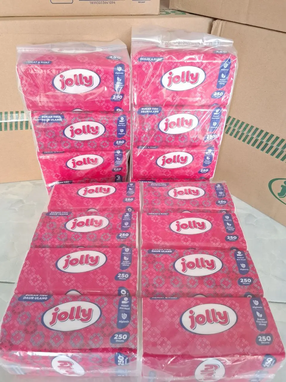 PAKET 4 PCS Tissu Wajah Jolly 250 Sheets Tisu Tebal Lembut FACIAL