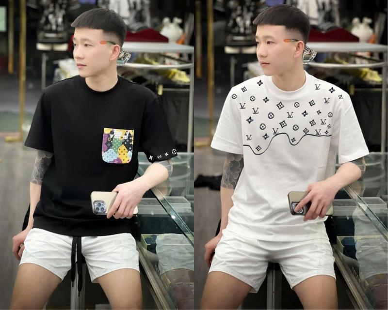 [ Mua Áo Tặng Qùa ]  áo thun nam nữ tạo kiểu thêu họa tiết Lờ vờ , in phong cách boy phố hiện đại . Chất vải cotton co dãn bốn chiều thoáng mát  Menswear Cổ Tròn