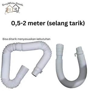 Selang Pembuangan mesin cuci universal fleksibel anti pecah anti bocor tarik Putih Abu Krem