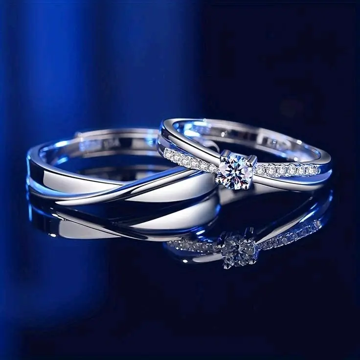 Cincin Couple Pasangan Pernikahan Pertunangan  Perhiasan Ring  Perak