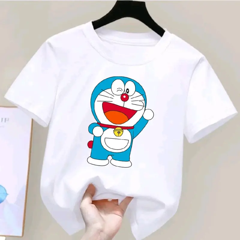 Kaos baju cowok cewek anak usia 2-10 Tahun/Koas lengan pendek anak  Doraemon bahan Katun kaos Perempuan 4