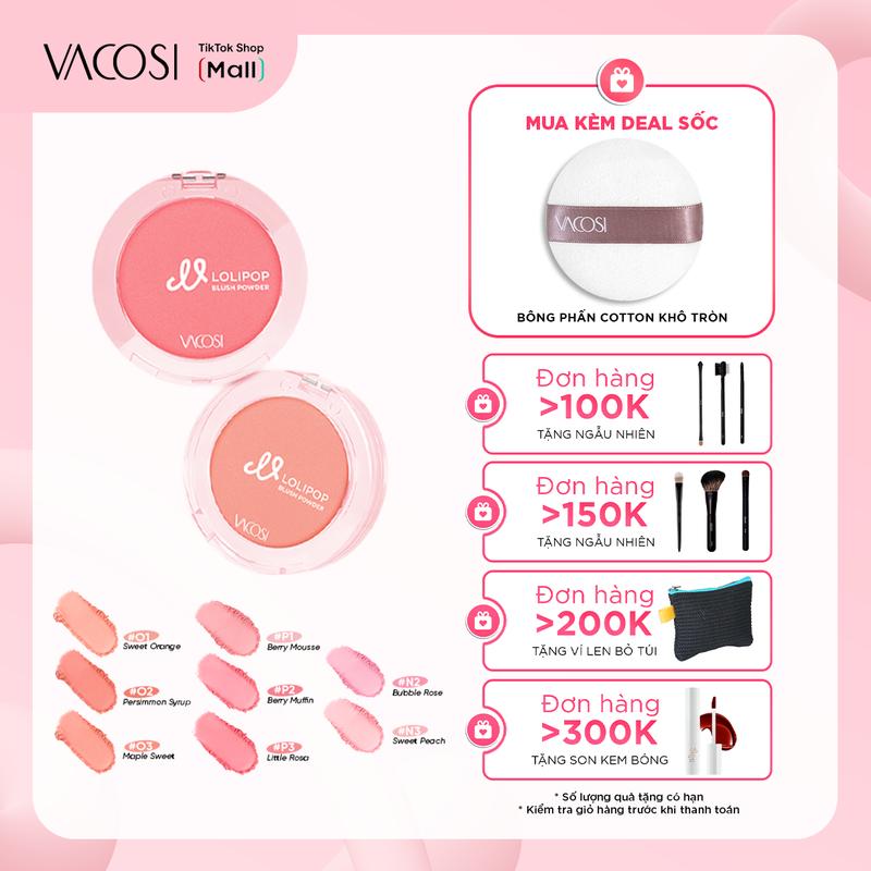 Phấn má hồng Lolipop phiên bản mới năm 2025 VACOSI LOLIPOP ALL DAY BLUSH 5.6g - VP14