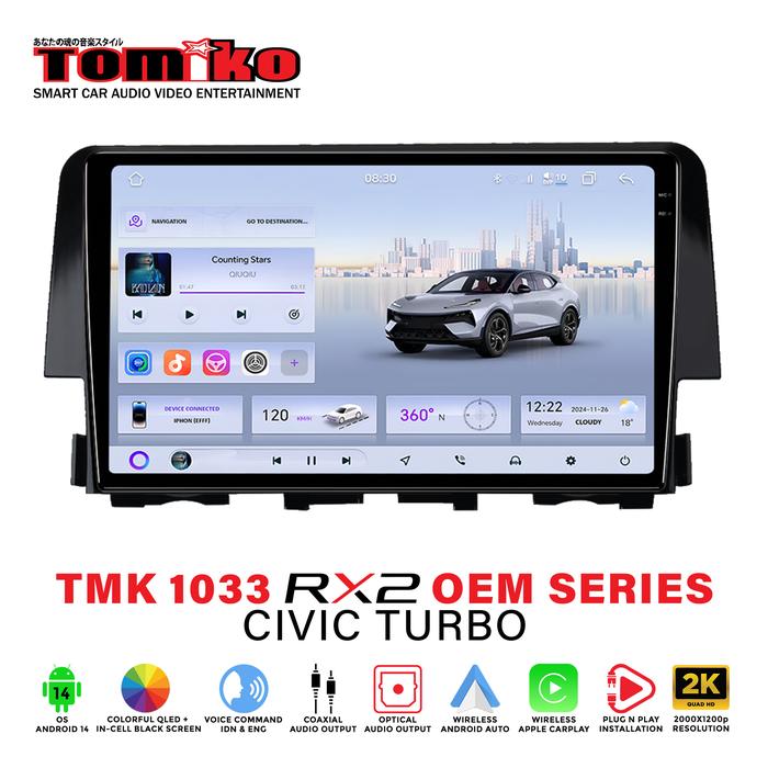 Gambar Head Unit Android Tomiko TMK 1033 RX2 OEM Series for Civic Turbo - Non Cam 360 dari Tomiko Car Multimedia Kota Tangerang Tokopedia