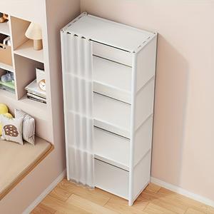5段式多用途収納ラック、簡単取付のモダンキャビネット、防塵の本棚＆収納ワードローブ、寝室用・リビング・オフィス・寮向けのコンパクト家庭家具、実用的な家庭用収納＆ギフト向け