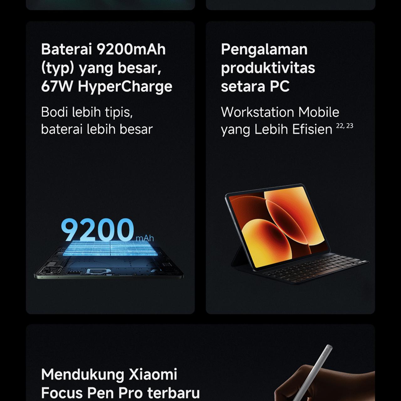 Xiaomi Pad 8 Pro (8/256GB) (12/512GB) | Tablet Android  | Chipset Snapdragon 8 Elite Mobile Platform | Pengalaman produktivitas dengan WPS PC-Level | Pendukung Xiaomi Focus Pen Pro terbaru | Baterai 9.200mAh dengan 67W HyperCharge [Xiaomi Official Store]