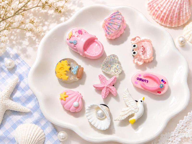 Charm sticker gắn dép sục set 10 món