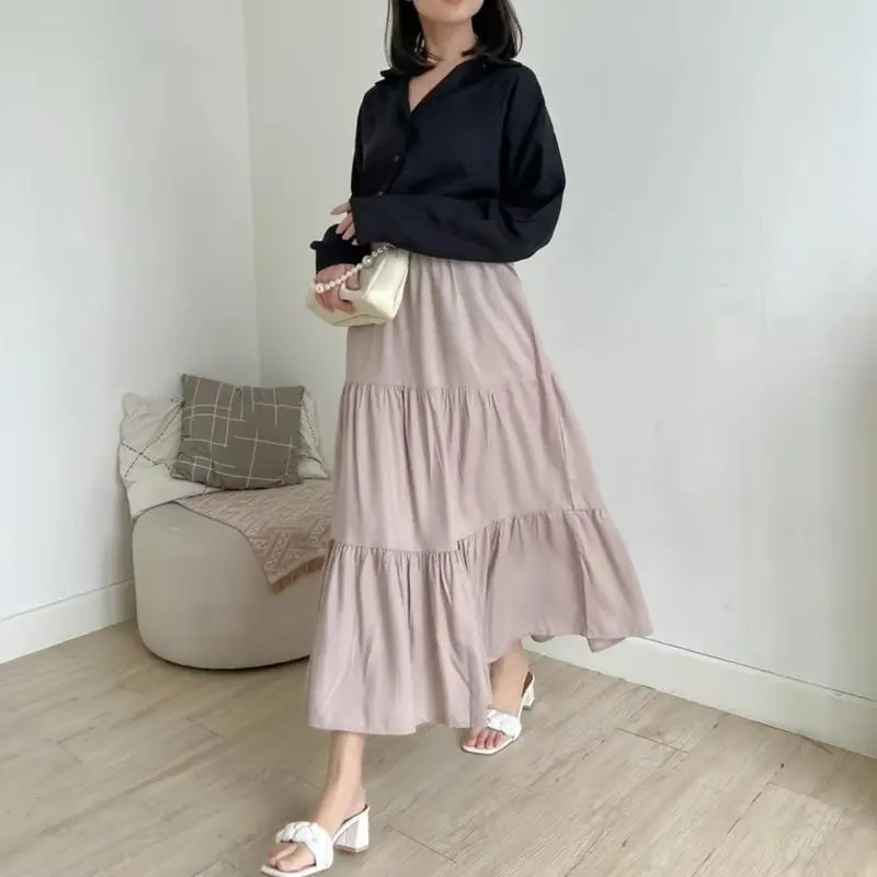 JZEM - Rok pantai elegan gaya casual korean style - rok kerja - rok rayon tebal tidak nerawang - rok ootd style - rok wanita termurah muat bb 70 kg - rok  kekinian Maxi Nyaman Panjang Rok tutu cantik 2