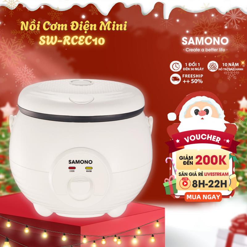   BH 1 Năm  Nồi cơm điện Samono 1L 500W cho 2-4 người nấu cơm nhanh chóng thích hợp cho gia đình nhỏ SW-RCEC10 