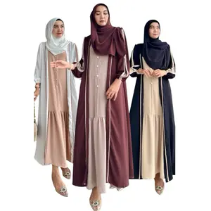 Safa Dress Gamis/Abaya Muslim Lebaran/Kondangan set Hijab