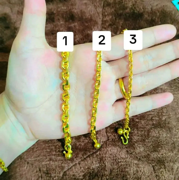 gelang rantai medan atau nori lapis emas balut kristal premium