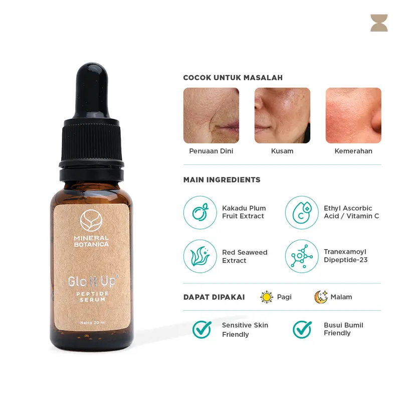 Mineral Botanica Glo It Up Serum + Moisturizer (Antioksidan/Anti Aging/Mencerahkan Kulit Kusam) 1