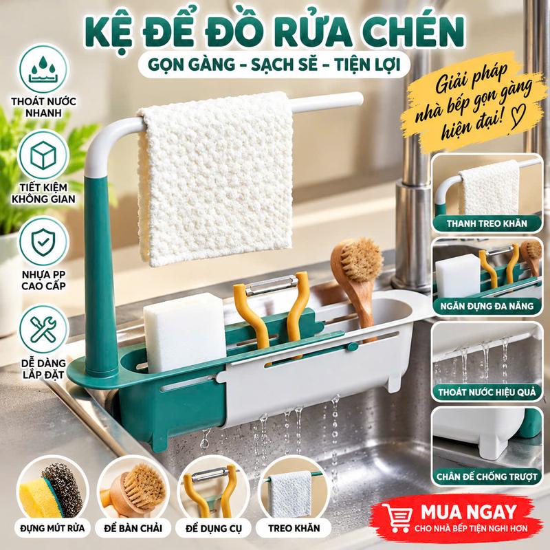 Giá đựnġ đồ rửa bát chất liệu mạ kẽm giá treo khăn tiện lợi, Kệ để đồ rửa chén…
