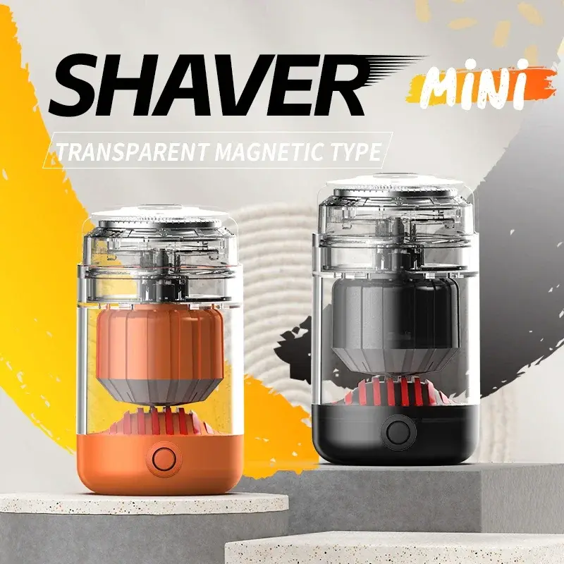 Electric Visual Mini Shaver Men Double Ring Floating Knife Net Portable Type-C Charge
