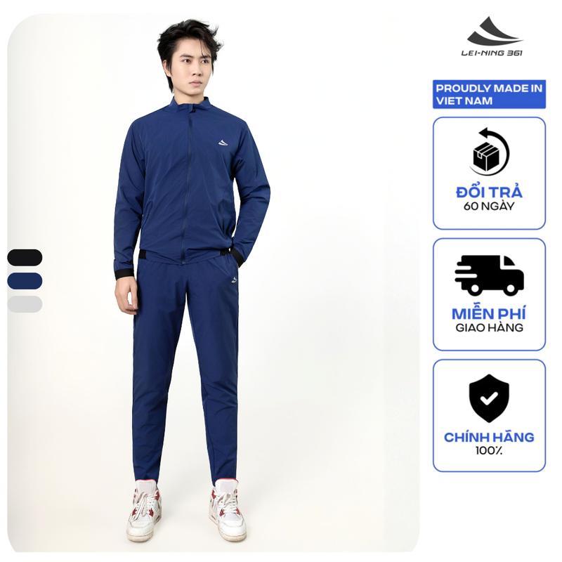 Bộ Quần Áo Gió Thể Thao Nam Nữ - Chất Liệu Vải Gió Chun 2 Lớp Lót Lưới Chống Gió Giữ Nhiệt Tốt - BOGIO453.361 - LEI NING 361