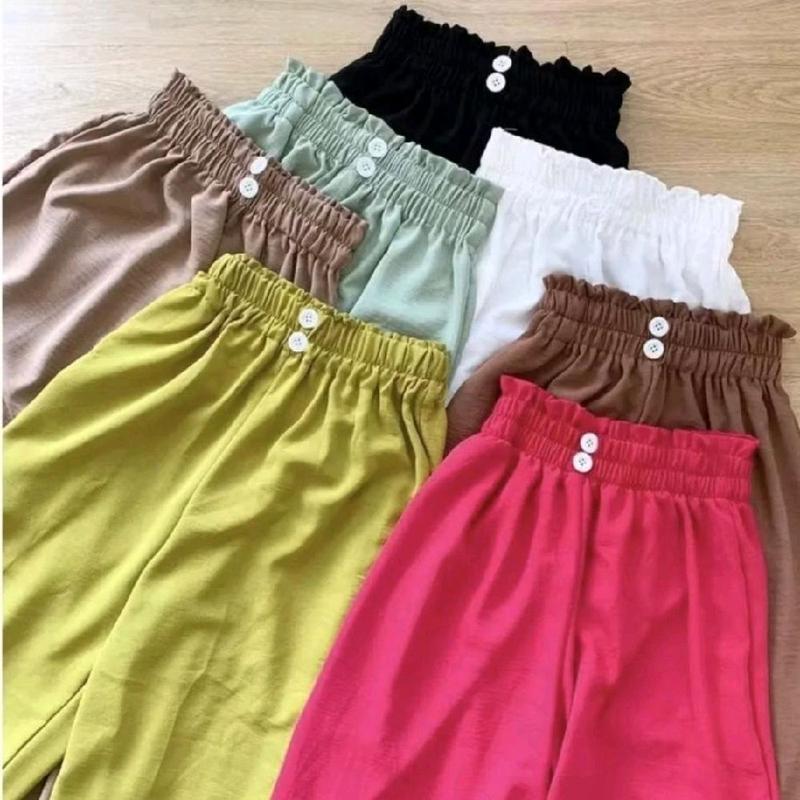 CELANA KULOT WANITA CRINKLE MODEL KANCING DUA MURAH JUMBO 1