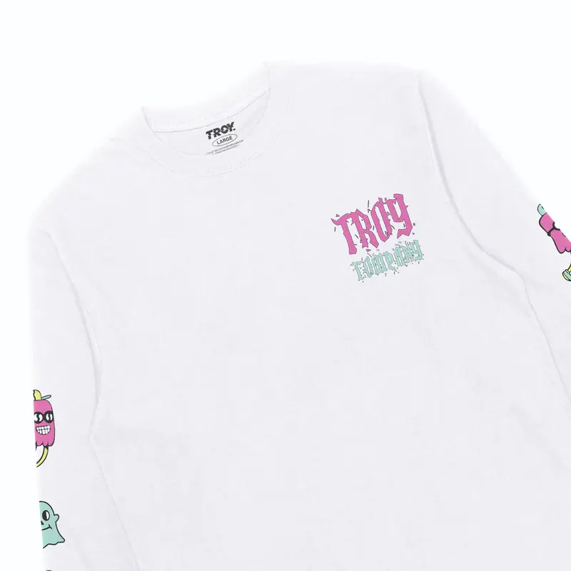 Troy Company Tshirt Longsleeve White Cute Spooky - Kaos Lengan Panjang Putih LS 2807 1