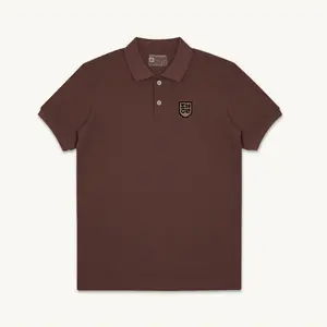 Waniqlo - Polo Shirt Logo Simple T-Shirt Baju Kerah Santai Baju Kerja Perisai Icon Coklat Tua