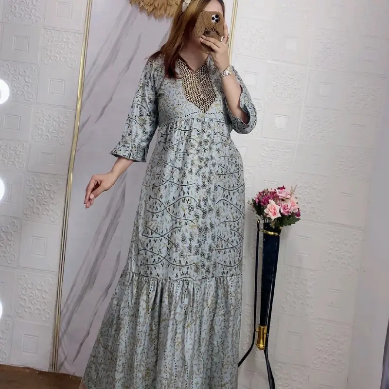 gamis rayon | gamis susun canda motif Bunga Casual Cantik Formal Motif Santai 5