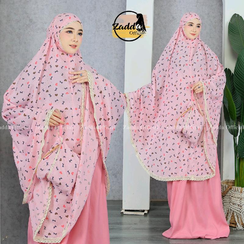 Mukena Dewasa Rayon Premium Motif Pita Size Jumbo Adem Lembut Nyaman - Muslim Katun 4