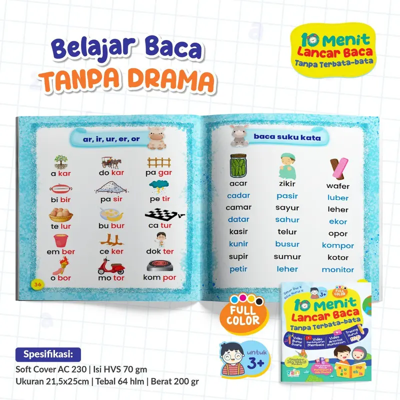 10 menit lancar membaca buku belajar cepat tanpa terbata bata anak metode montessori tk sd paud kelas 1 2 3 tahun baca 15  jago mahir original book smart book  baca modul untuk cara 3