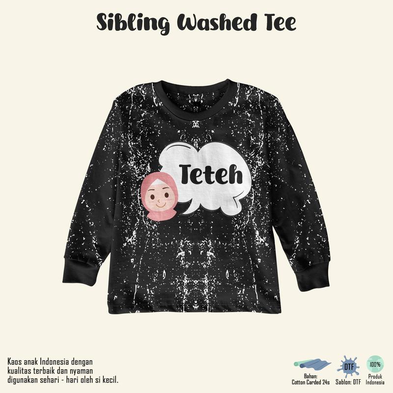 Gokil Kaos Couple Sibling Tee Washed Teteh Abang Kakak Adek Anak Laki Laki Perempuan 1